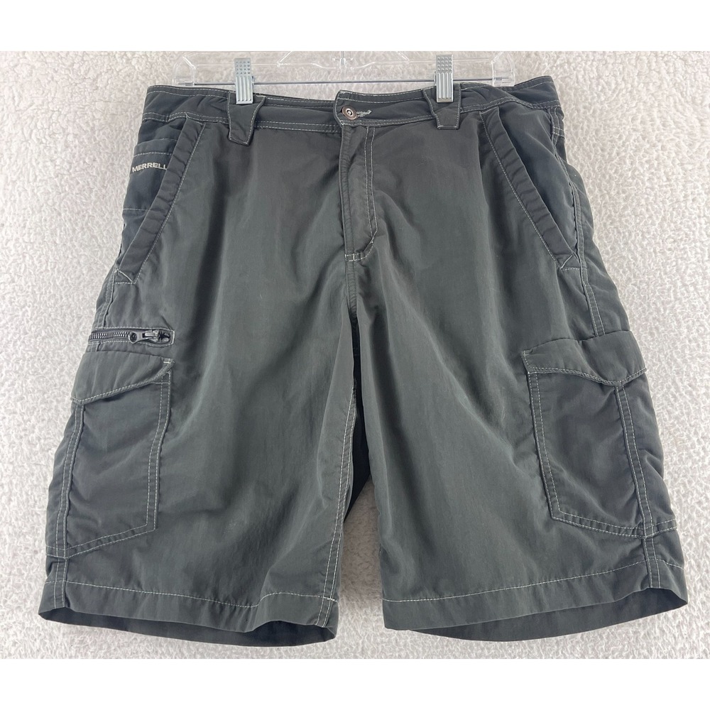Merrell Cargo Shorts‎ Mens Size 34 Gray Opti-Wick UPF 50+ Outdoors Casual Hiking